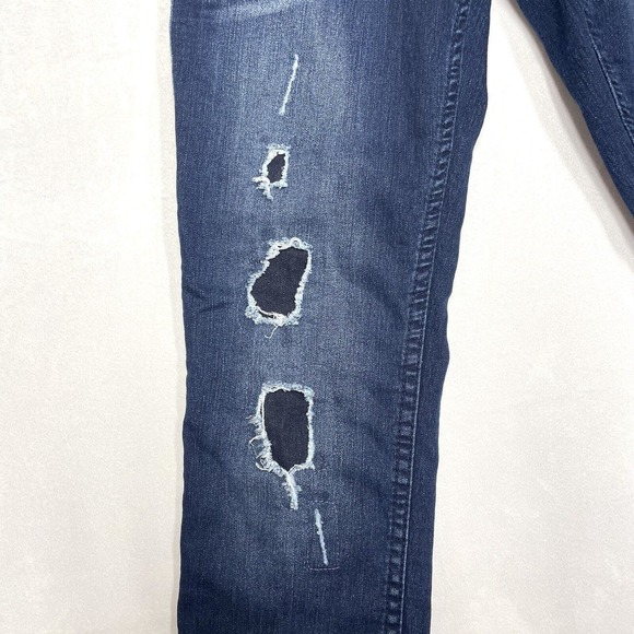 Guess Jeans Womens 26 Blue Denim Power Skinny Low Patched Ripped Jegging Ladies - Picture 5 of 9